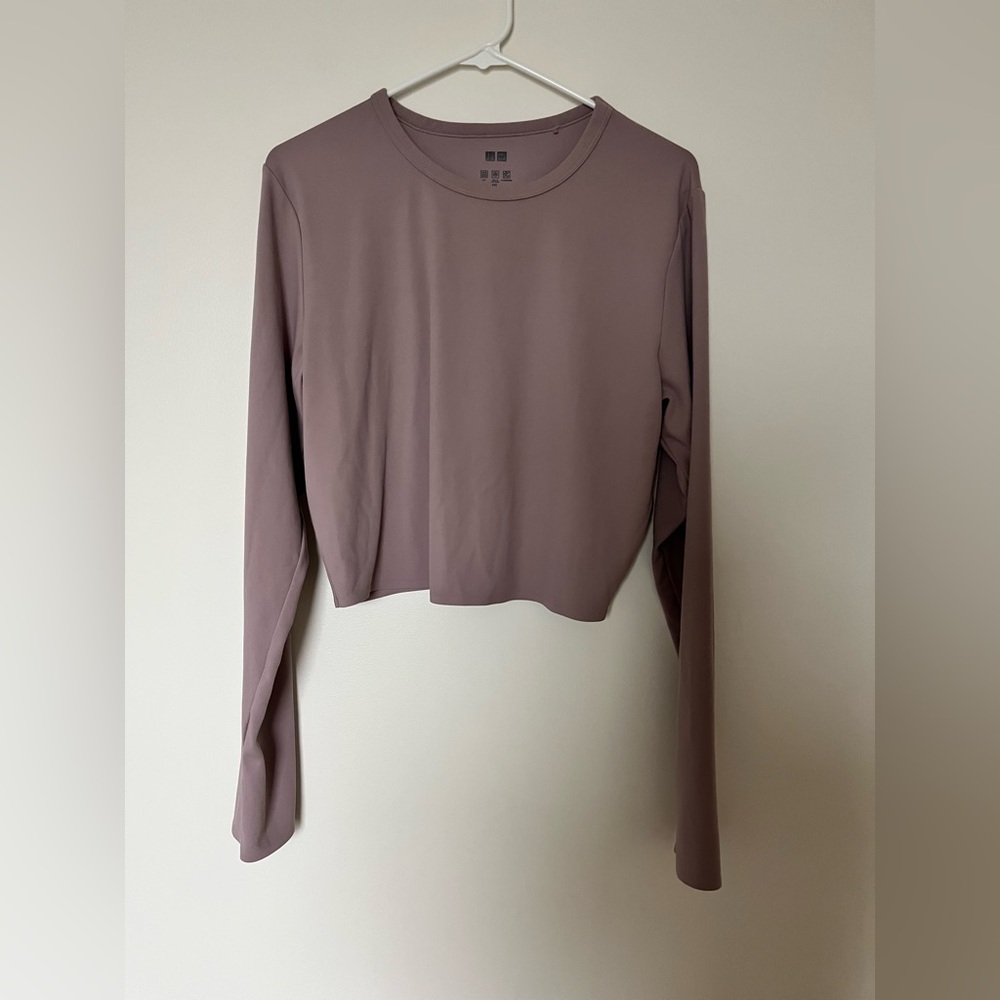 Uniqlo Ultra Stretch AIRism Cropped T-Shirt Long Sleeve pink - Picture 4 of 9